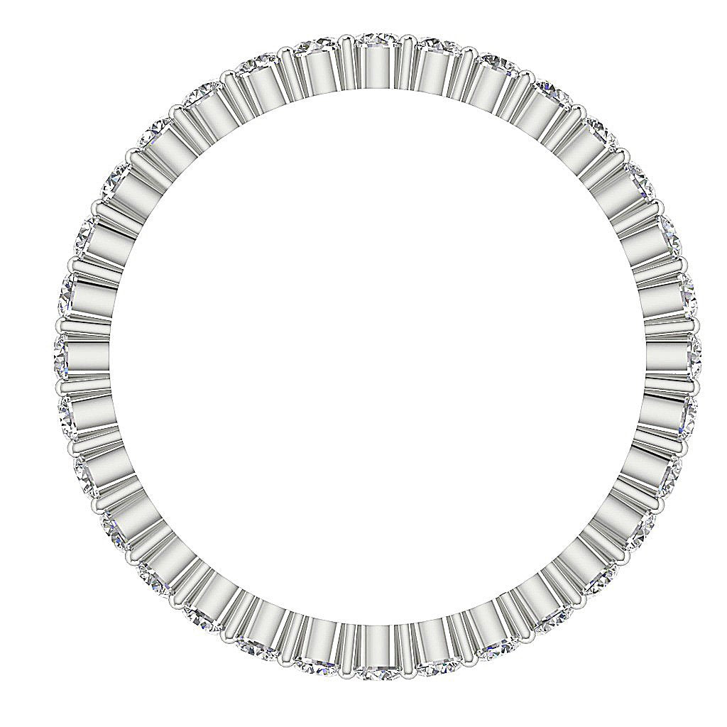 Genuine Diamond Stackable Eternity Wedding Ring SI1 G 1.30 Ct 14k White Gold Prong Set