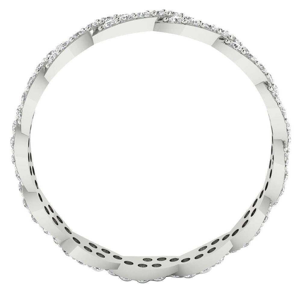 Stackable Eternity Engagement Ring Natural Diamond I1 G 0.75 Ct 14k Solid Gold Prong Set