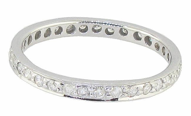 I1 G 0.55 Ct Stackable Eternity Wedding Ring Genuine Diamond 14k Yellow Gold Pave Set