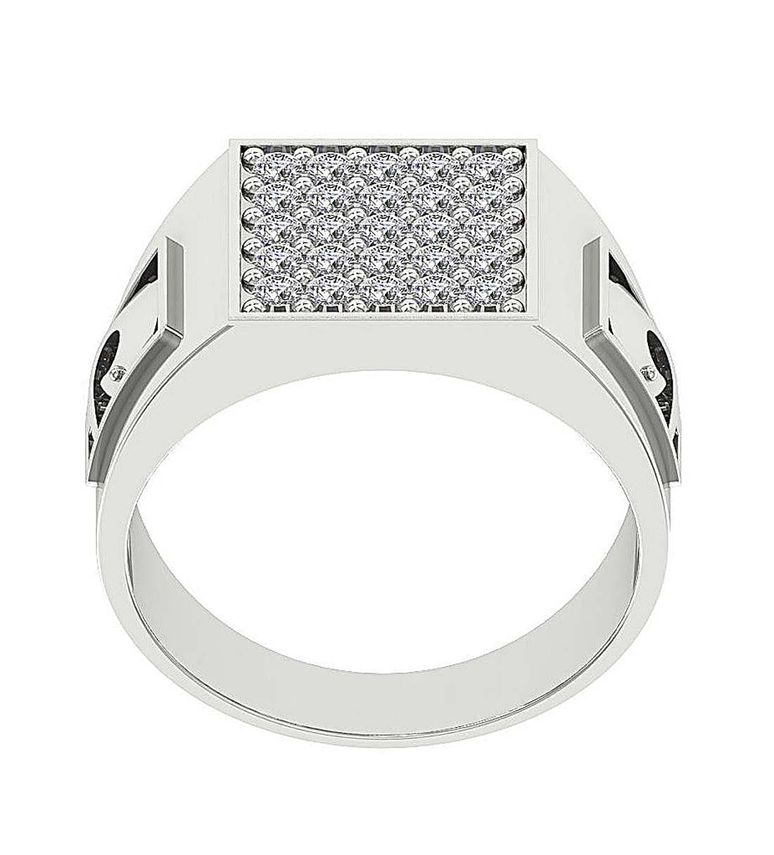 14k Solid Gold Mens Anniversary Ring SI1/I1 G 0.80Ct Round Diamond Prong Set Width 11.25MM