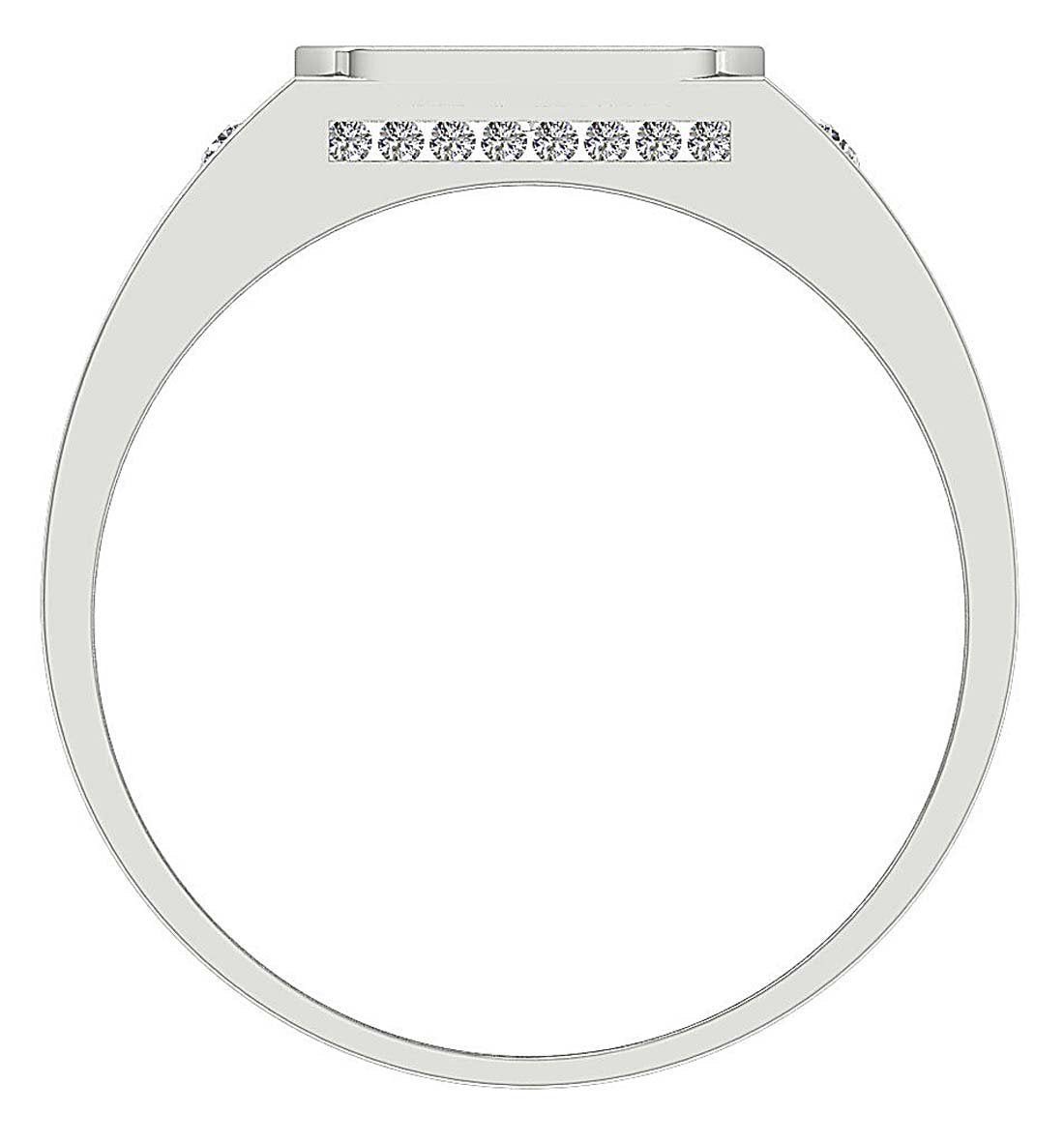SI1/I1 G 0.90Ct 14k Solid Gold Mens Anniversary Ring Natural Diamond Prong Channel Set Width 8.60MM