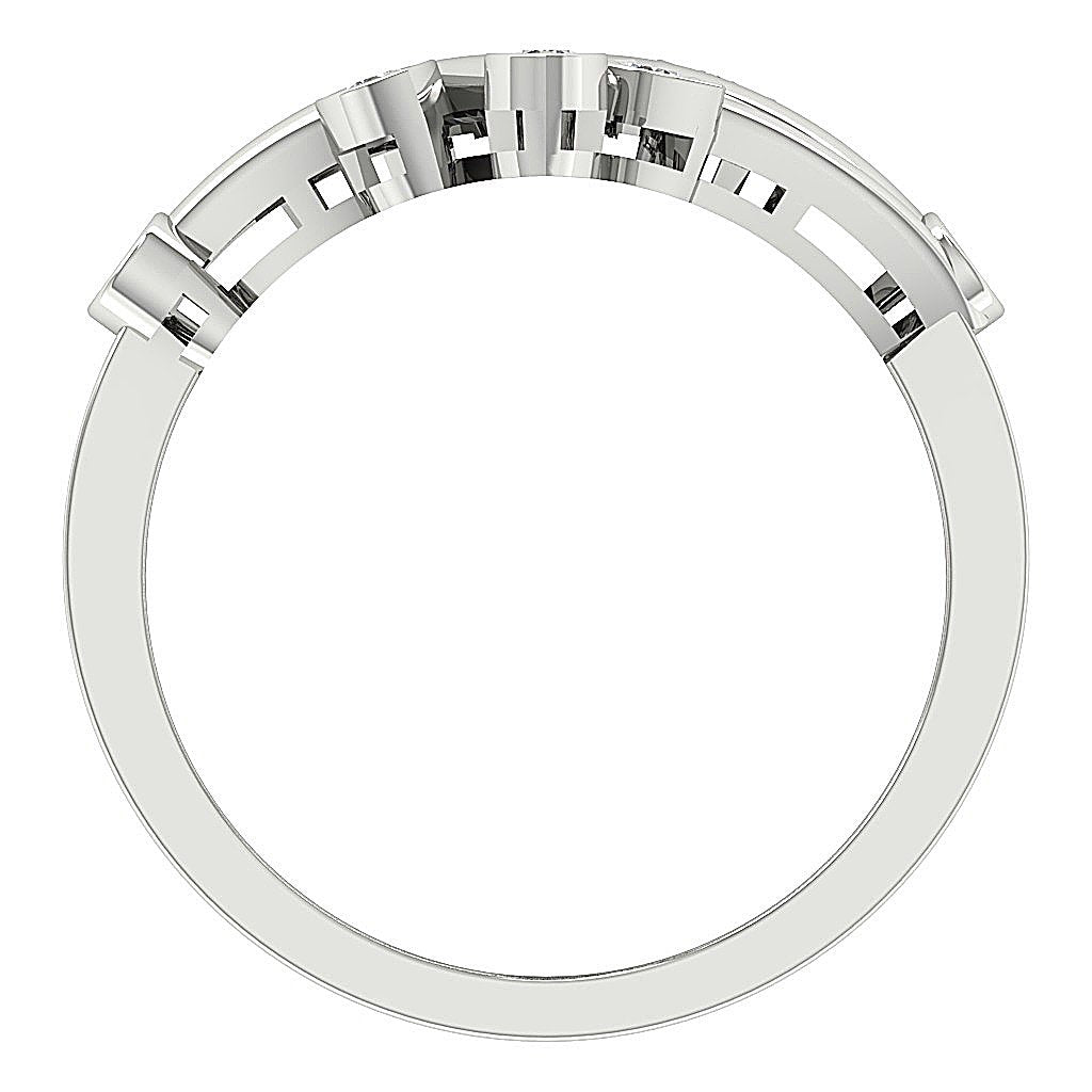 VS1 E 0.40 Ct Designer Right Hand Wedding Ring Genuine Diamond 14k White Yellow Rose Gold Bezel Set