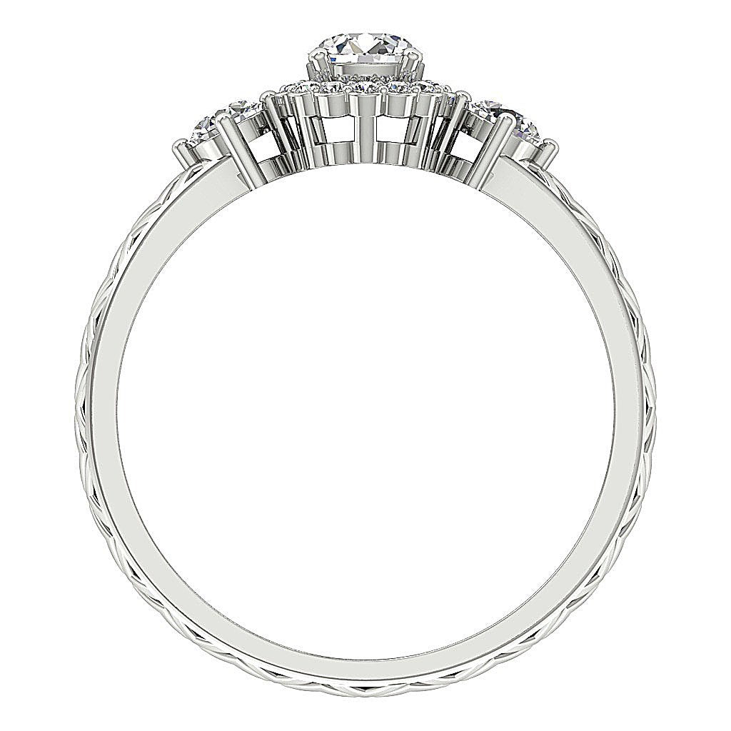 SI1 G 0.65 Ct Solitaire Halo Anniversary Ring Round Diamond 14k Yellow Gold Prong Set 6.50 MM