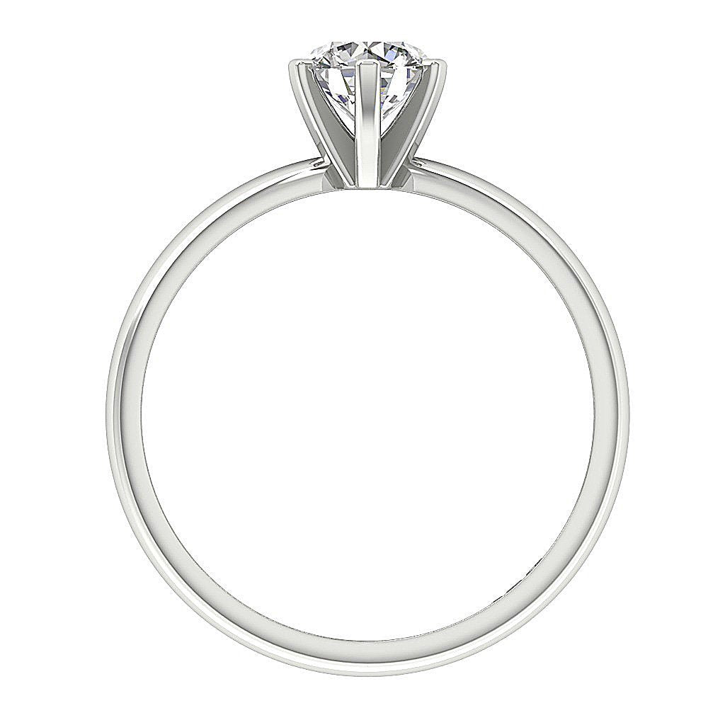 Designer Solitaire Anniversary Ring Round Diamond SI1 G 0.50 Ct 14K White Gold Prong Set