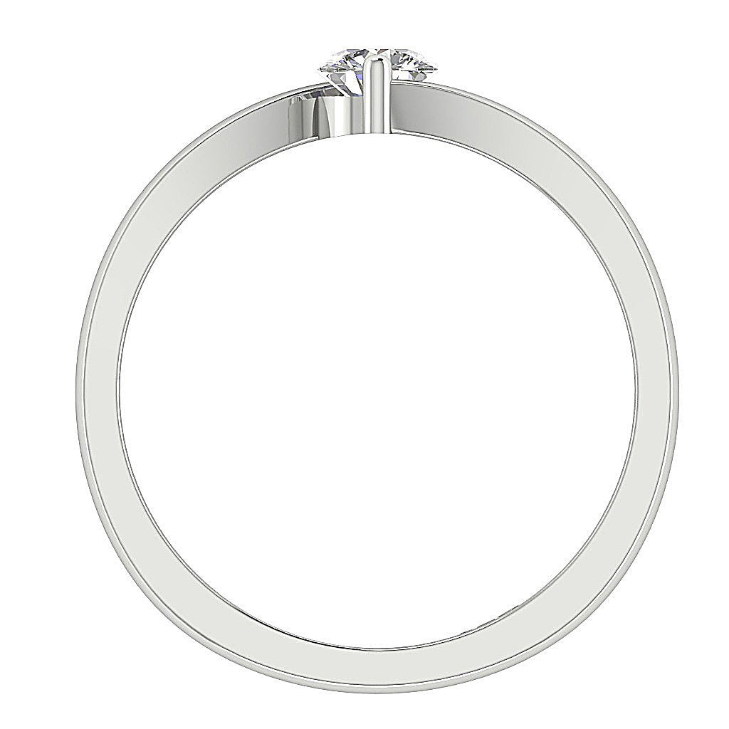 RoundDiamondWhiteGoldRingFrontView