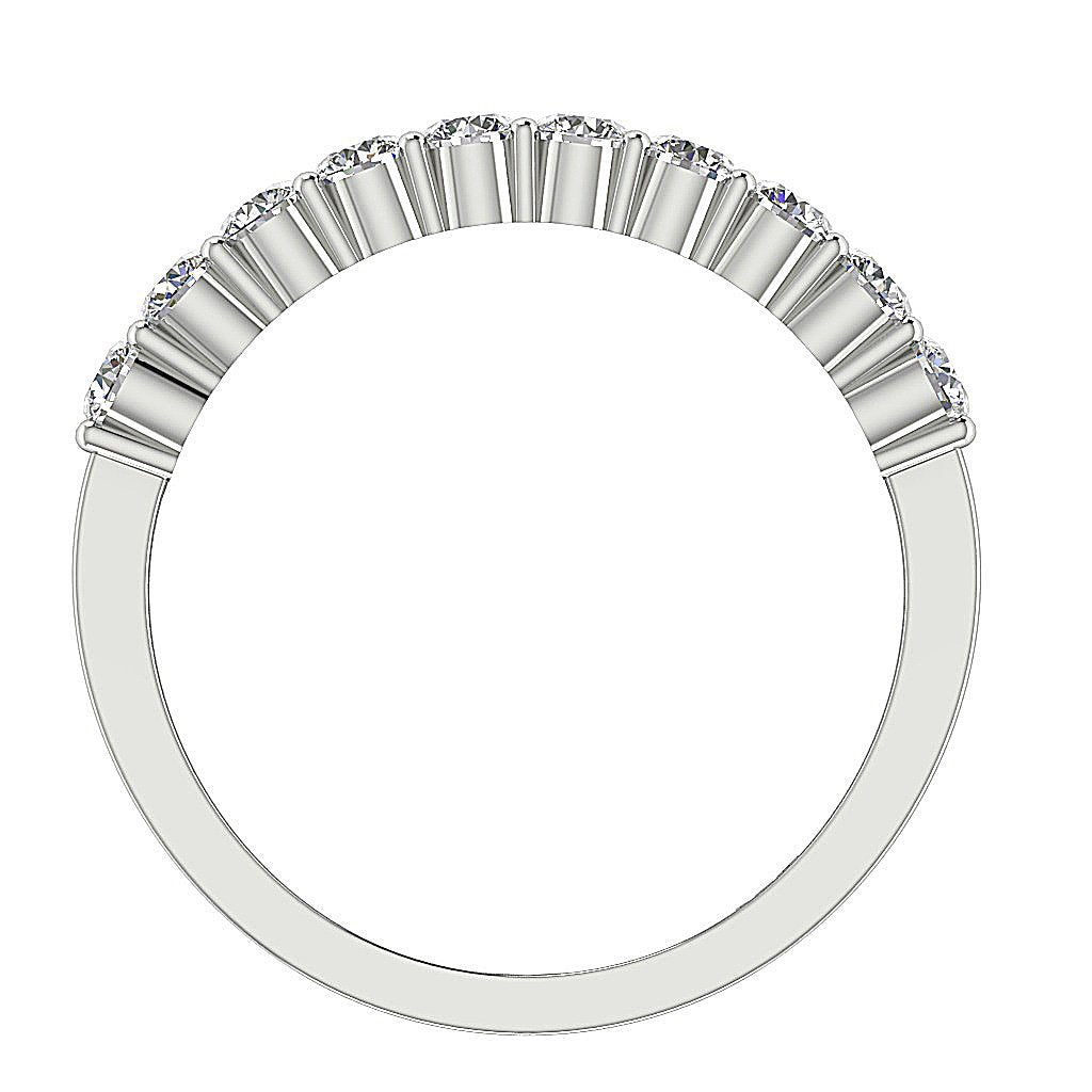 Prong Set SI1 G 2.10 Ct Anniversary Ring 14k White Gold Round Diamond 2.00 MM