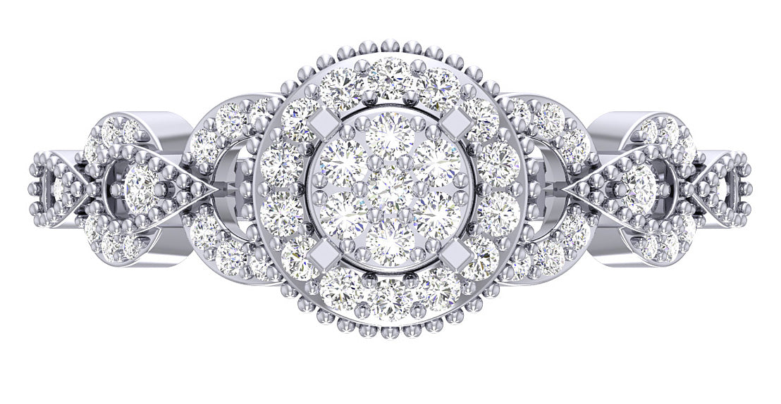 Designer Engagement Anniversary Ring I1 G 0.55 Carat Genine Diamond 14K Solid Gold