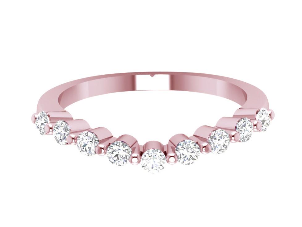 VVS1 E 0.30Ct Genuine Diamond Wedding Ring Prong Set 14K Solid Gold 1.85MM