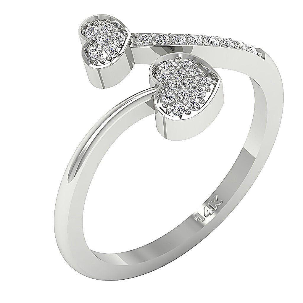 Natural Diamond Engagement Ring Open Prong Set VS1 E 0.20 Ct 14k Solid Gold 12.50 MM