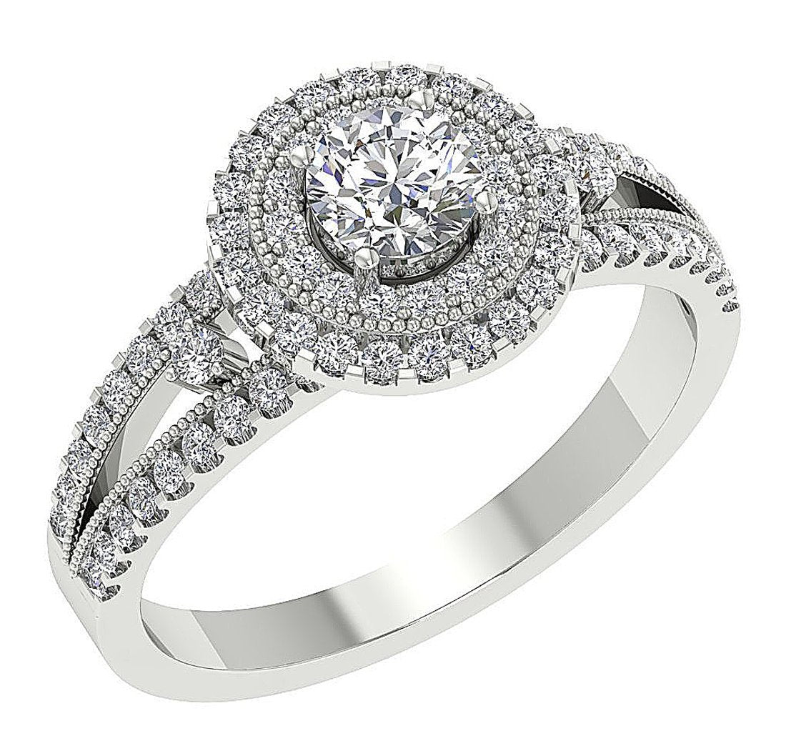 11.05 MM SI1 G 1.20 Ct Accent Solitaire Engagement Ring Natural Diamond 14k White Yellow Rose Gold Prong Set