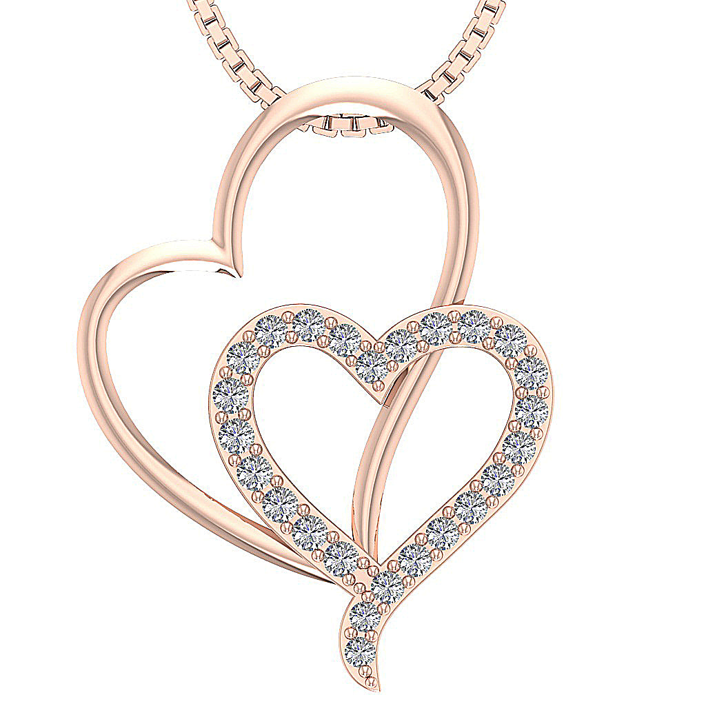 The Ezequiel Unique Gold Diamond Heart Pendant Pave Set