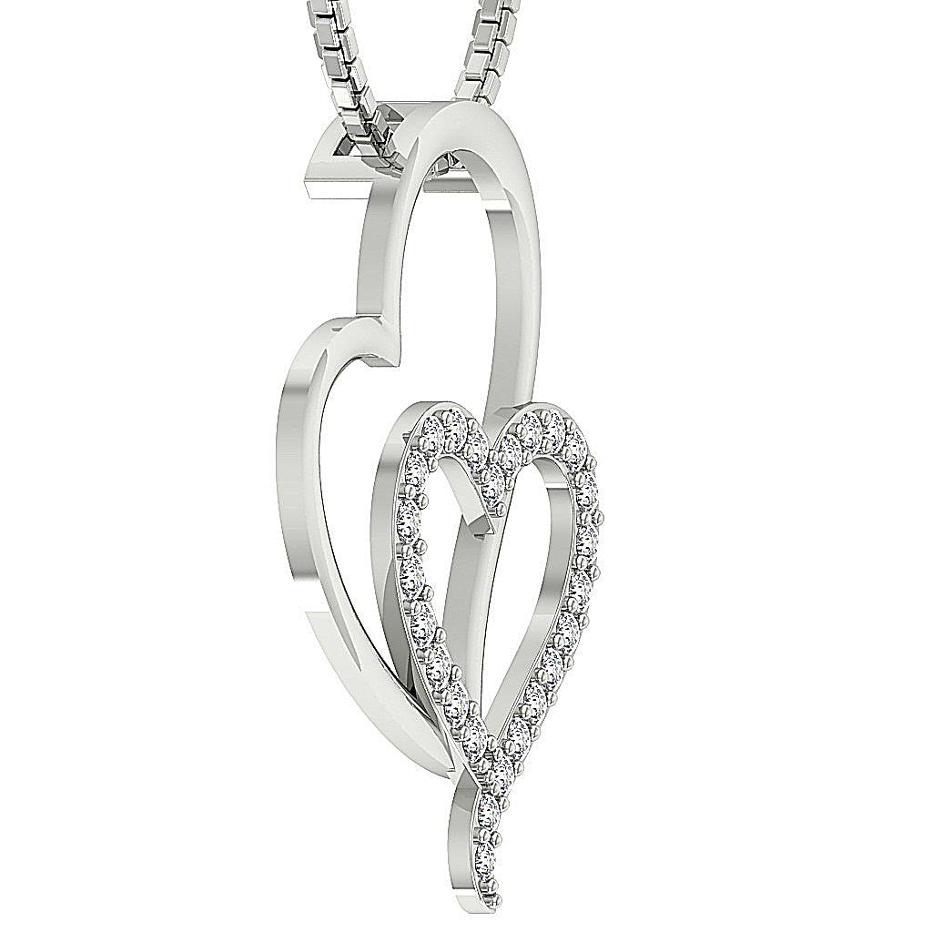 The Ezequiel Unique Gold Diamond Heart Pendant Pave Set