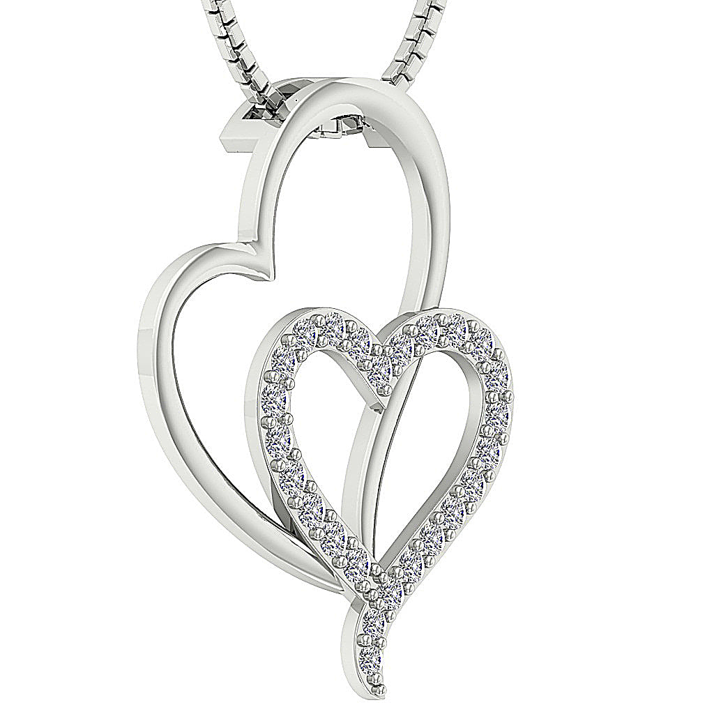 The Ezequiel Unique Gold Diamond Heart Pendant Pave Set