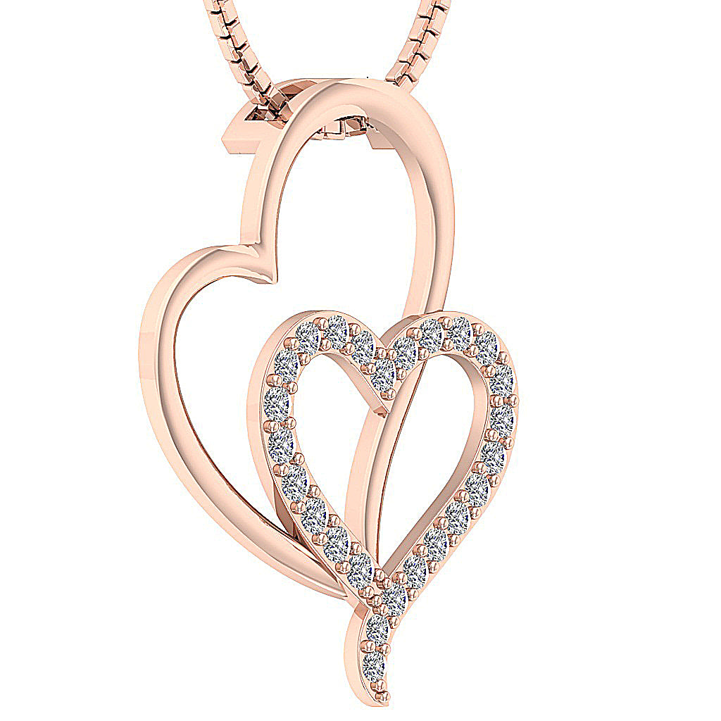 The Ezequiel Unique Gold Diamond Heart Pendant Pave Set