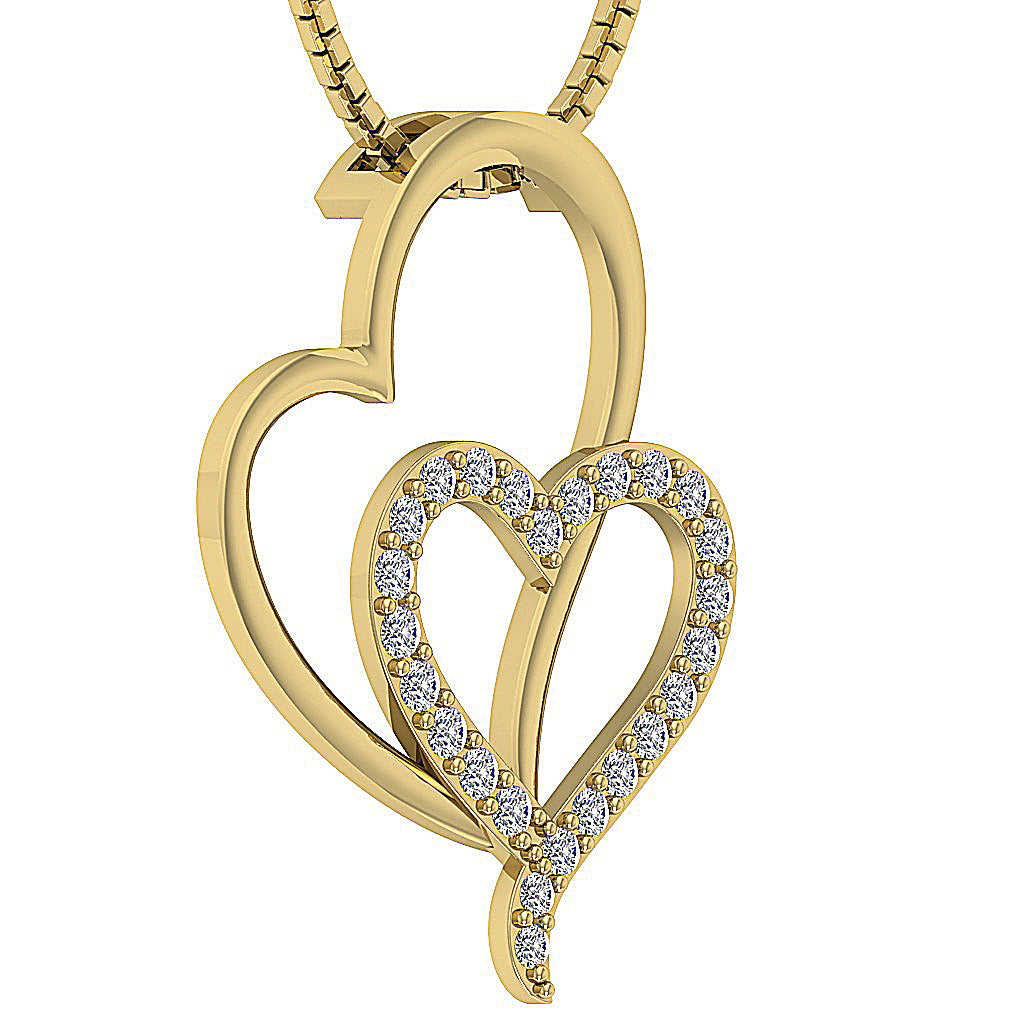 The Ezequiel Unique Gold Diamond Heart Pendant Pave Set