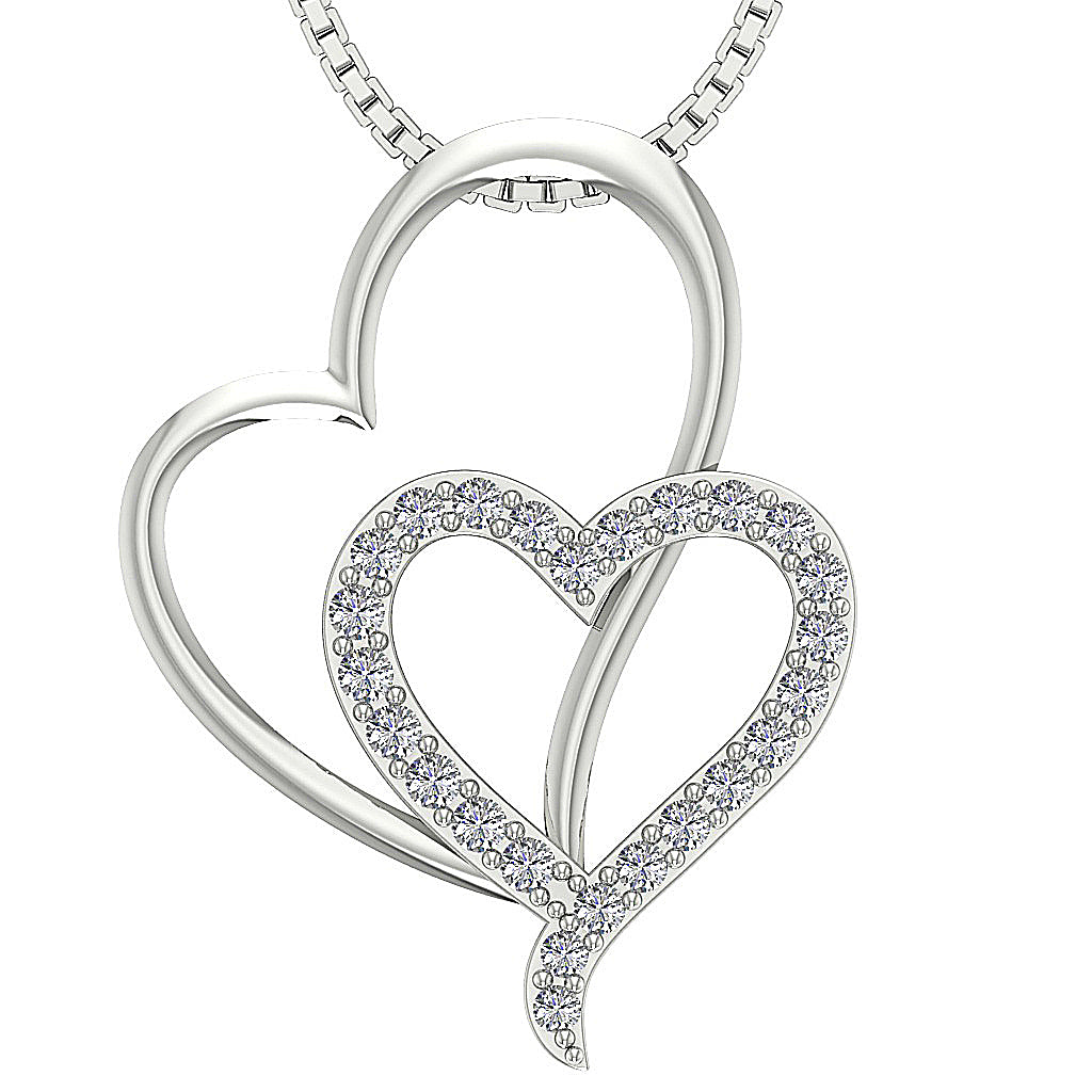 The Ezequiel Unique Gold Diamond Heart Pendant Pave Set