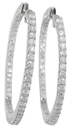 The Theo 3.20 Carat Round Cut Diamond In OutSide Hoop Earring For Women 14K Solid Gold
