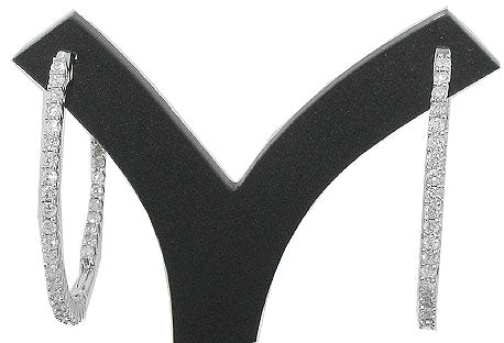 The Theo 3.20 Carat Round Cut Diamond In OutSide Hoop Earring For Women 14K Solid Gold