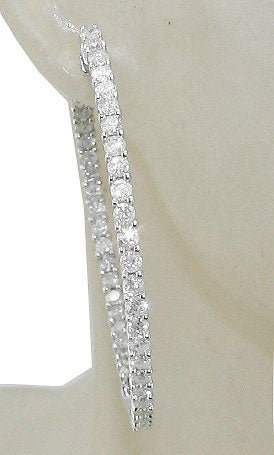 The Theo 3.20 Carat Round Cut Diamond In OutSide Hoop Earring For Women 14K Solid Gold