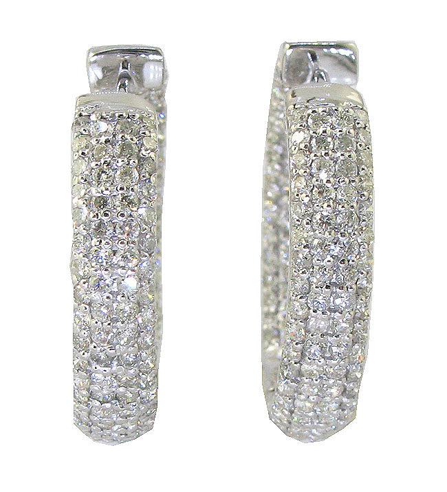 The Diego 2.65 Carat Hoop Earring For Her In OutSide Round Cut Diamond 14K Gold