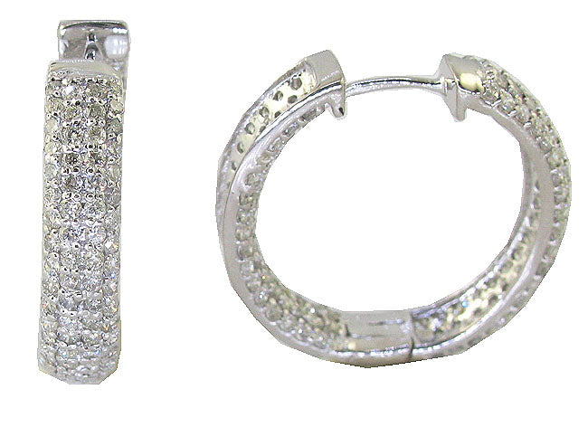 The Diego 2.65 Carat Hoop Earring For Her In OutSide Round Cut Diamond 14K Gold
