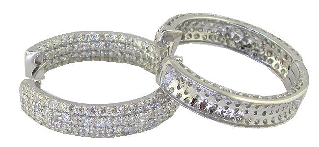 The Diego 2.65 Carat Hoop Earring For Her In OutSide Round Cut Diamond 14K Gold