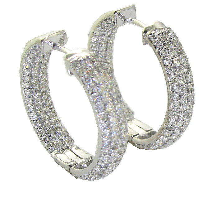 The Diego 2.65 Carat Hoop Earring For Her In OutSide Round Cut Diamond 14K Gold