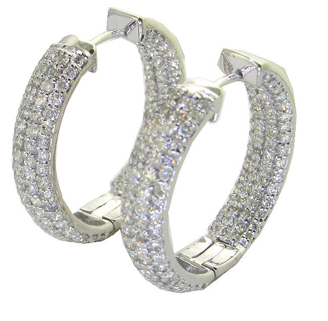 The Diego 2.65 Carat Hoop Earring For Her In OutSide Round Cut Diamond 14K Gold