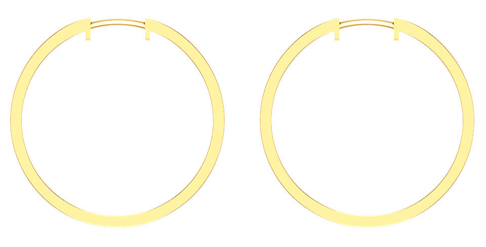 The Harrison Round Cut Inside Outside Channel Set Hoops Earring 14K Solid Gold