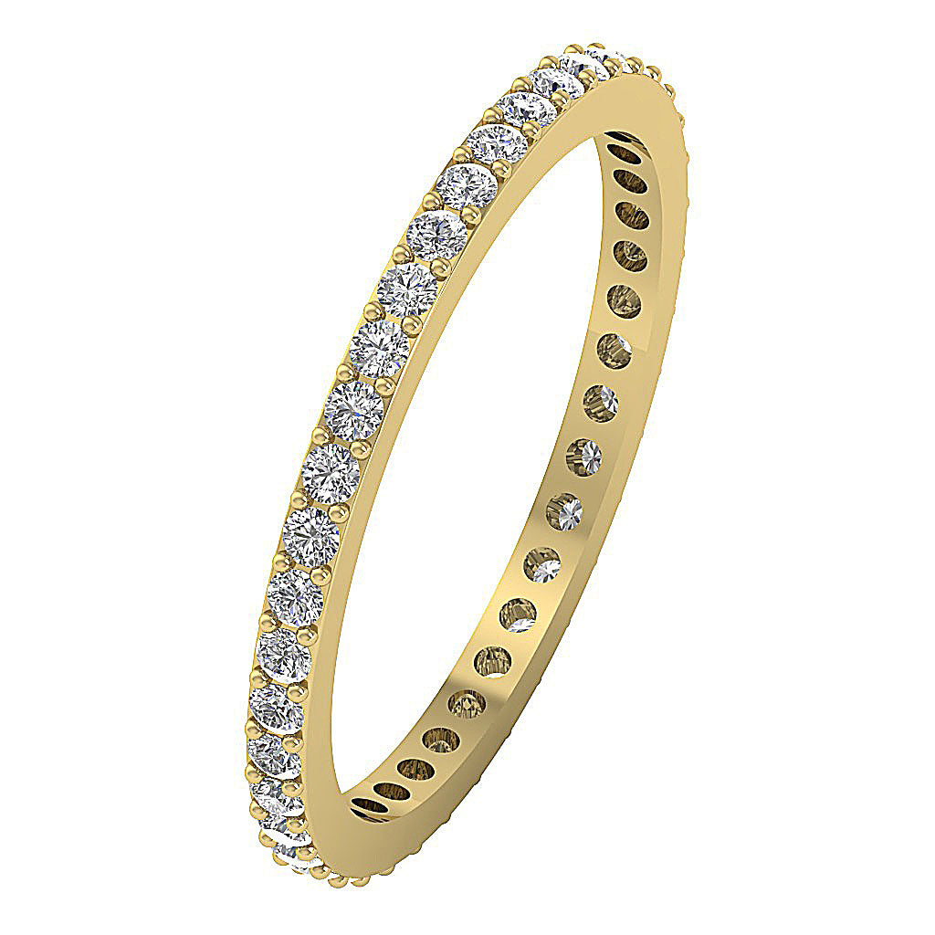 The Josue Natural Diamond 14K Solid Gold Stackable Full Eternity Wedding Ring