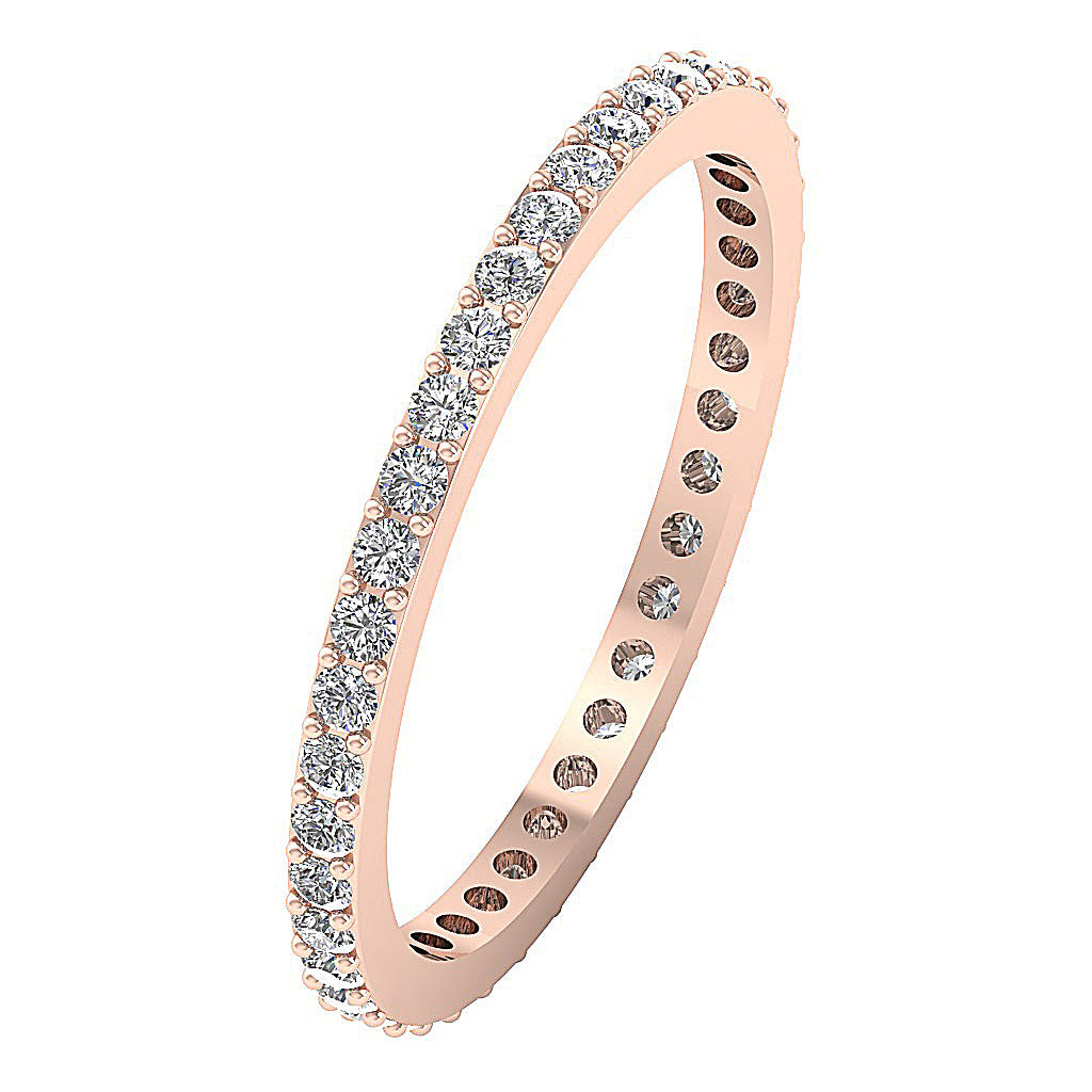 The Josue Natural Diamond 14K Solid Gold Stackable Full Eternity Wedding Ring