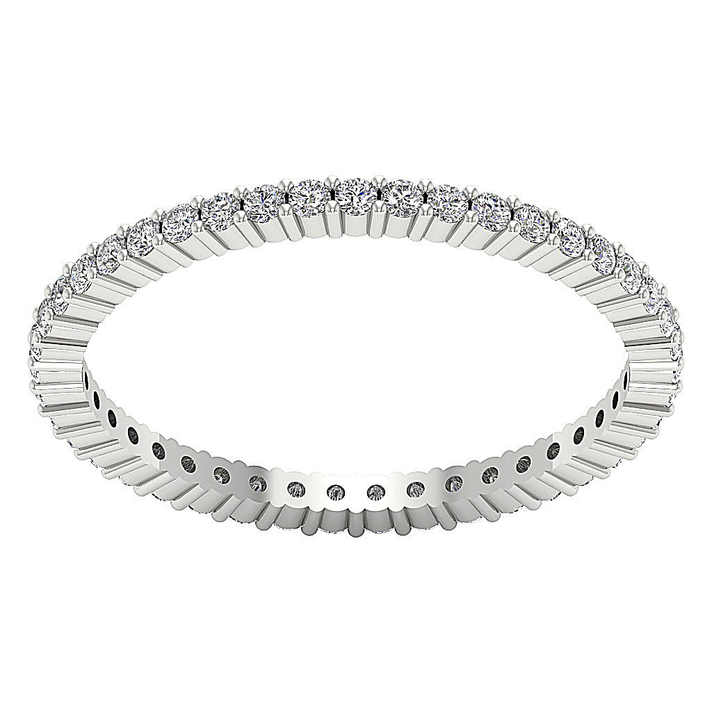 The Kade Elegant Prong Set Genuine Diamond 14K White Gold Full Eternity Wedding Ring