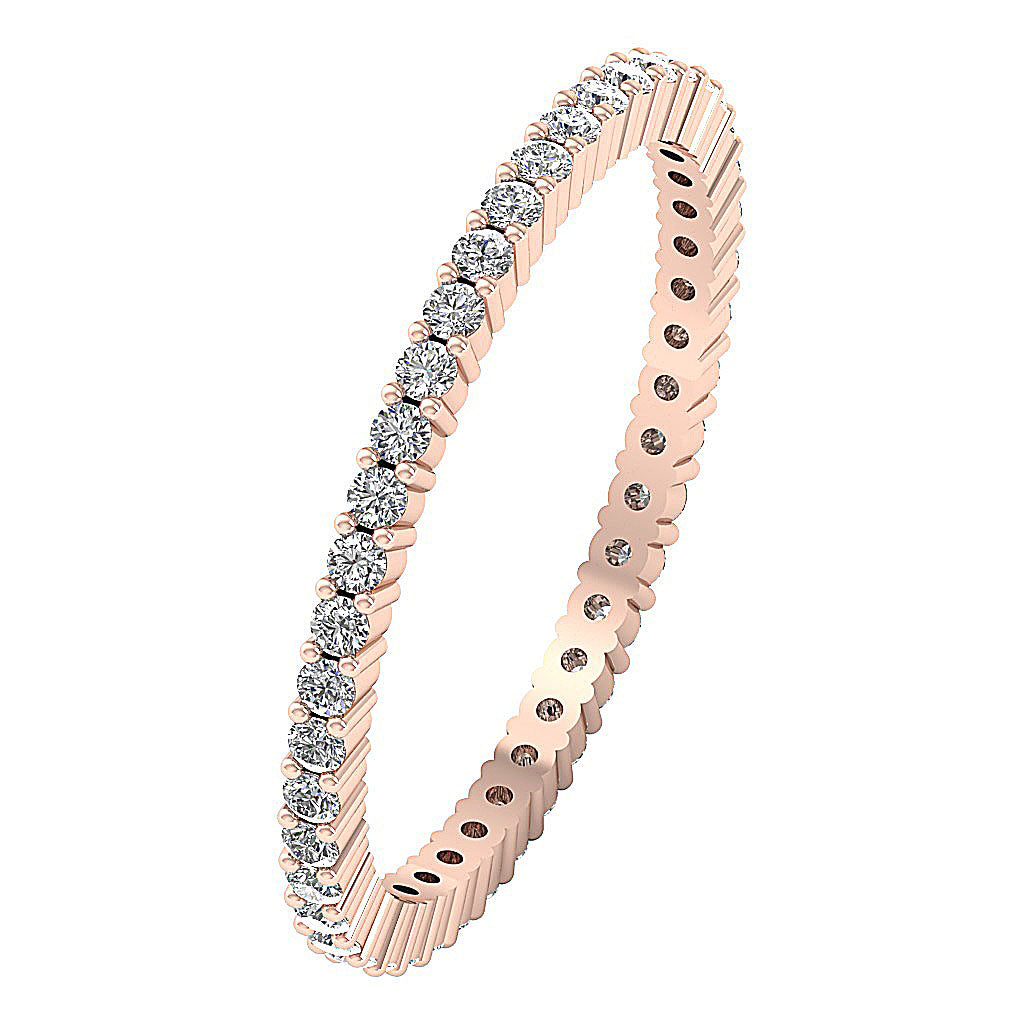The Kade Elegant Prong Set Genuine Diamond 14K White Gold Full Eternity Wedding Ring