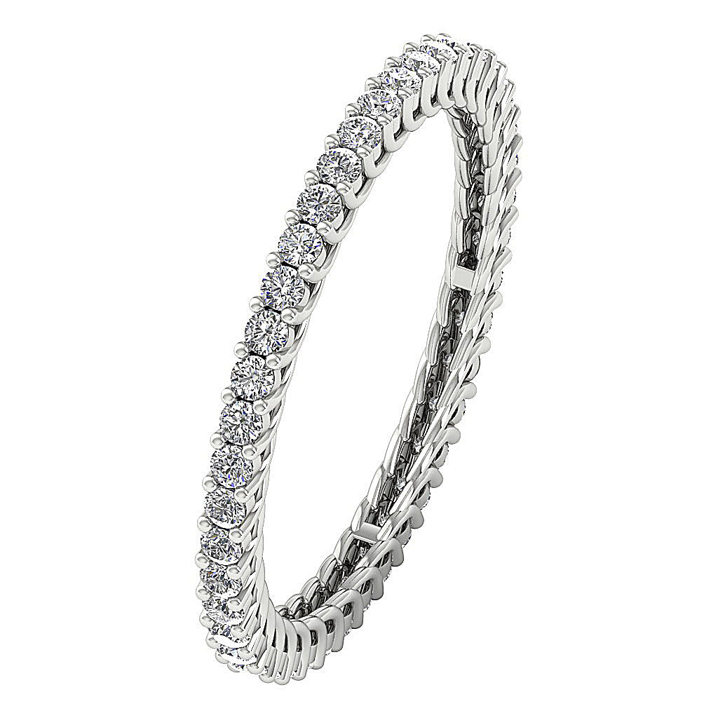 The Briggs Prong Set Natural Diamond 14K Rose Gold Eternity Wedding Ring 1.90 mm