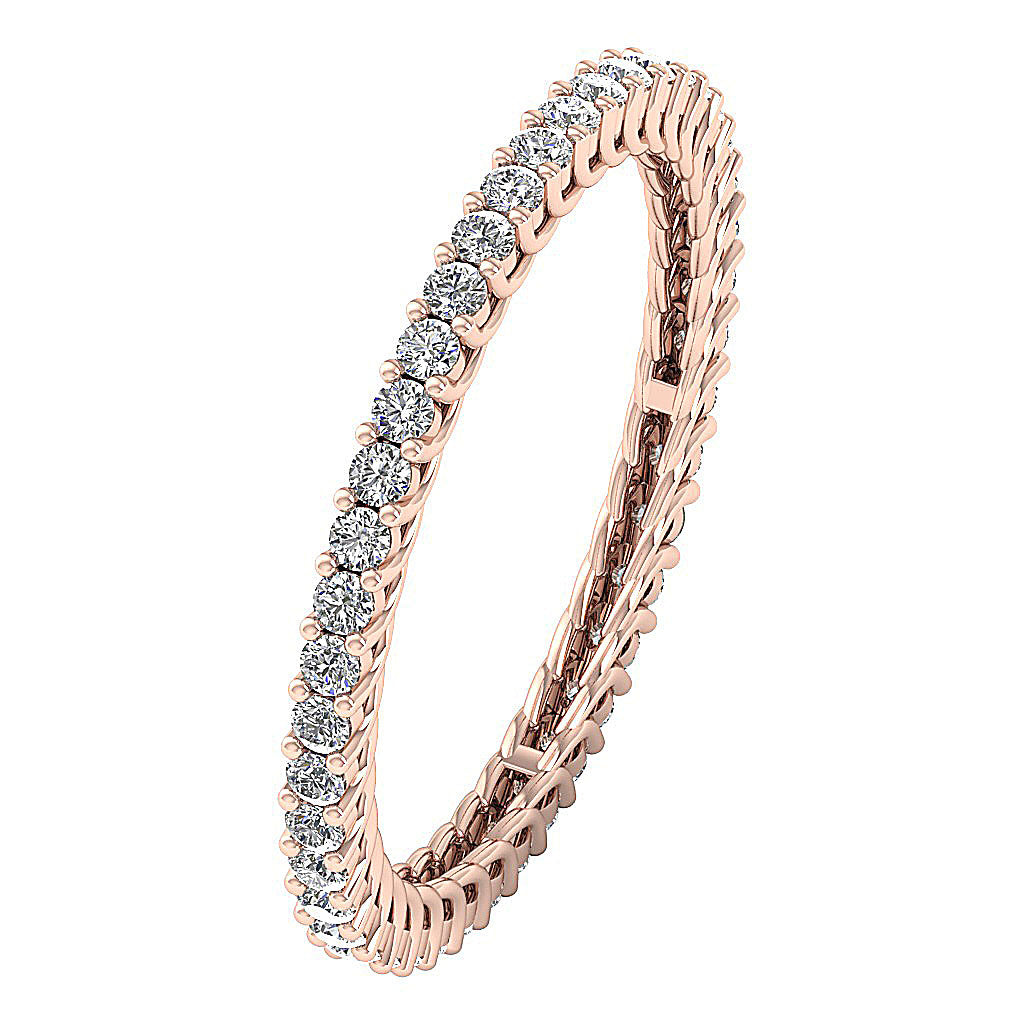 The Briggs Prong Set Natural Diamond 14K Rose Gold Eternity Wedding Ring 1.90 mm