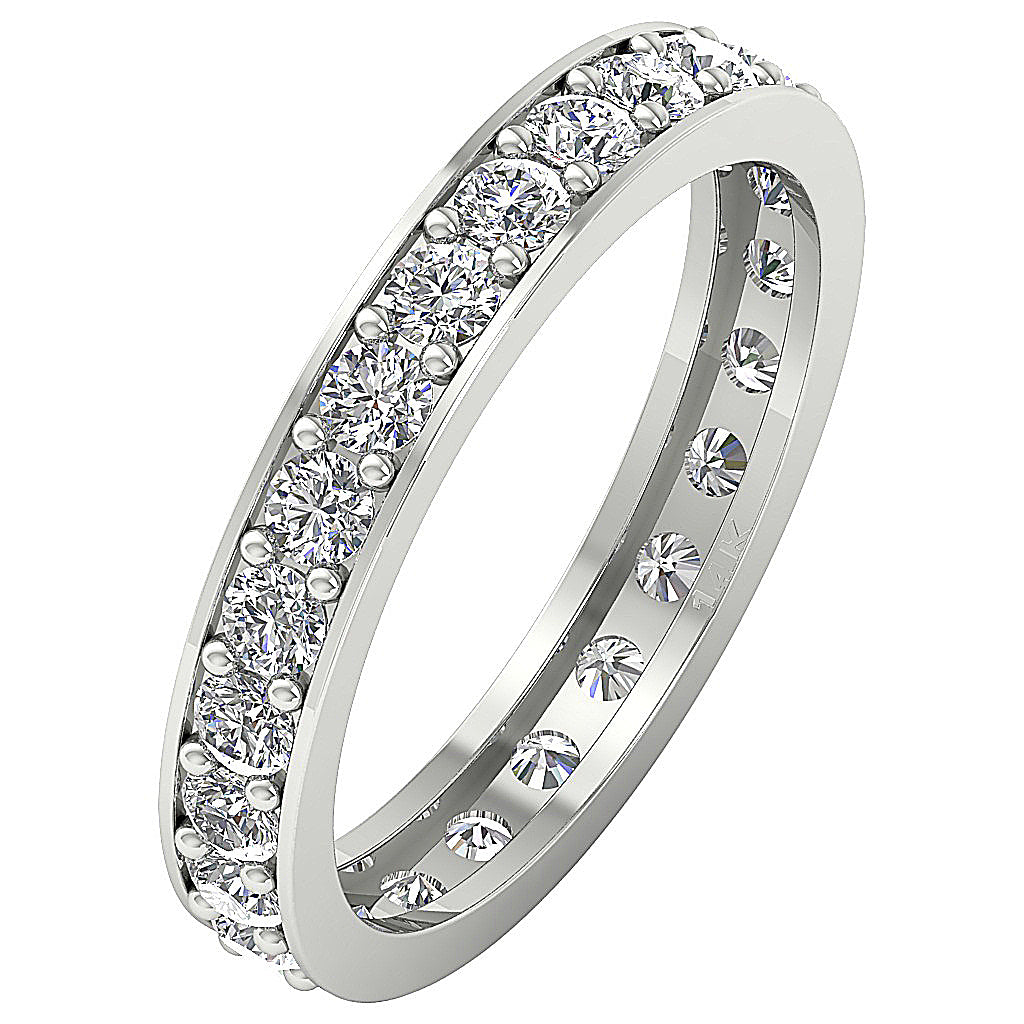 The Javier Beautiful Natural Diamond Full Eternity White Gold Ring For Her 2.50 mm