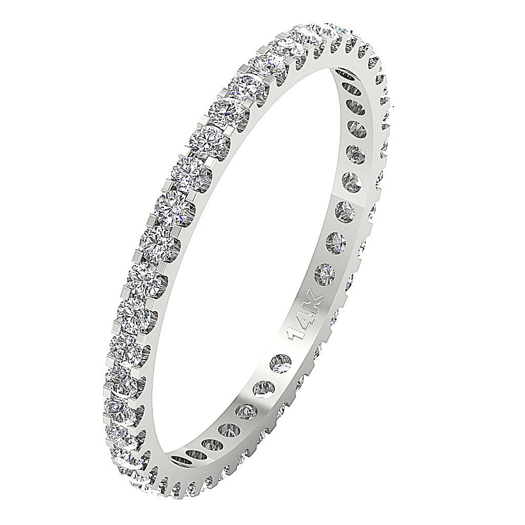 The Douglas Prong Set Eternity Wedding Ring Natural Diamond 14K White Gold
