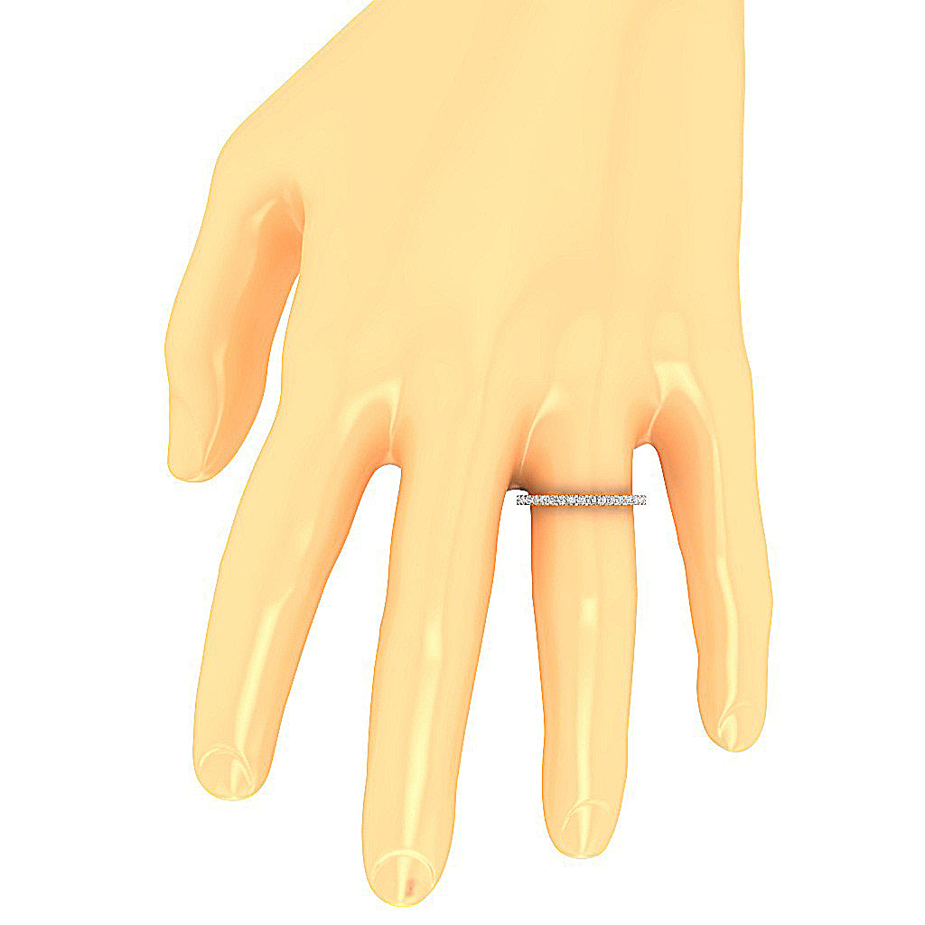 The Douglas Prong Set Eternity Wedding Ring Natural Diamond 14K White Gold