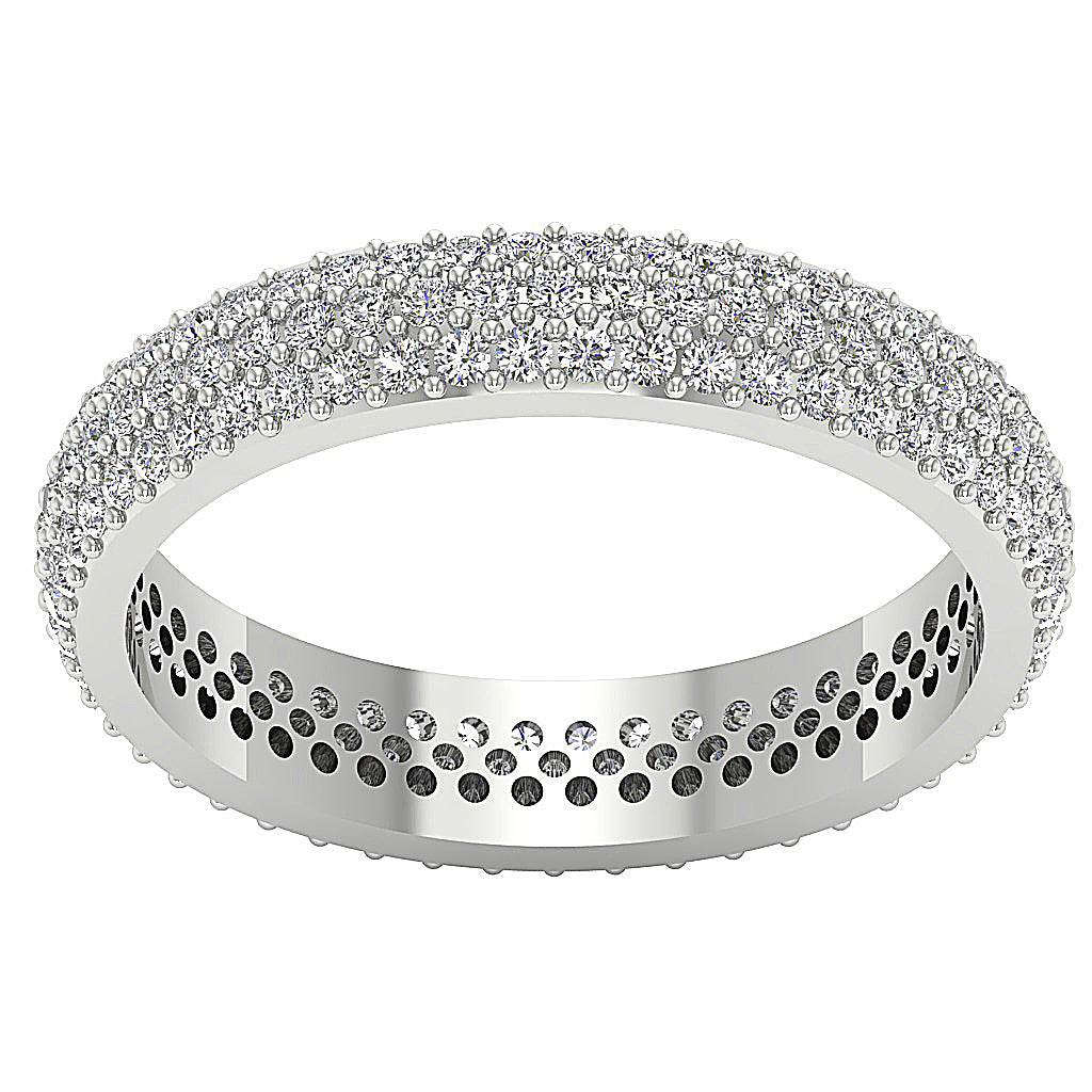 The Killian 14K Rose Gold Natural Diamond Three Row Full Eternity Wedding Ring For Her