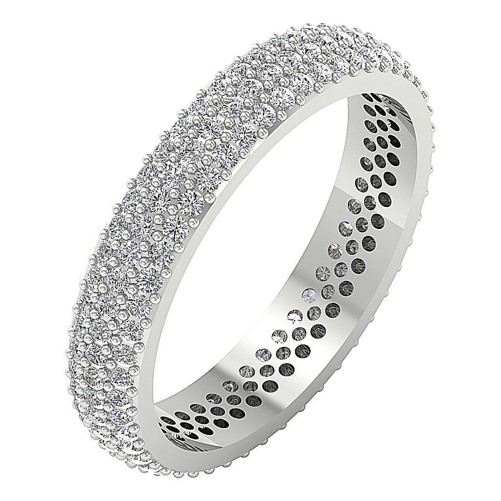 The Killian 14K Rose Gold Natural Diamond Three Row Full Eternity Wedding Ring For Her