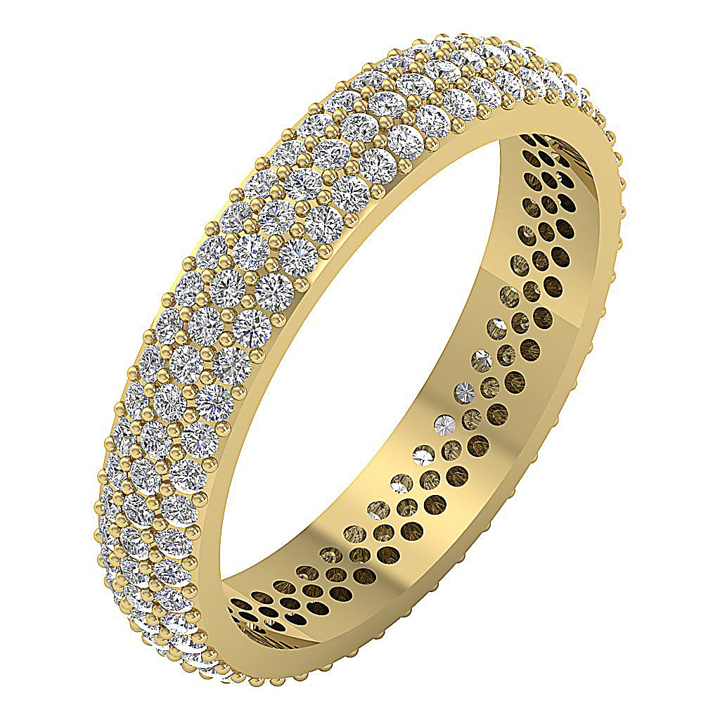 The Killian 14K Rose Gold Natural Diamond Three Row Full Eternity Wedding Ring For Her