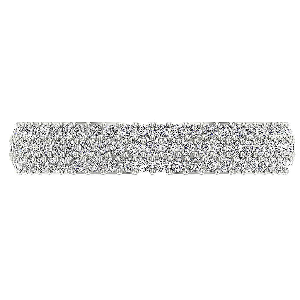 The Killian 14K Rose Gold Natural Diamond Three Row Full Eternity Wedding Ring For Her