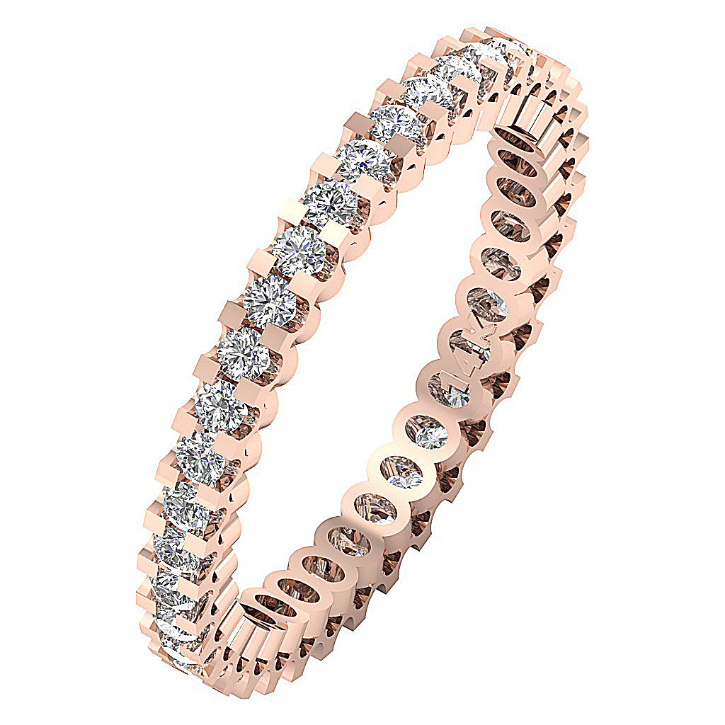 The Yahir Classsic Eternity Wedding Ring Natural Diamond Prong Set 14K Gold