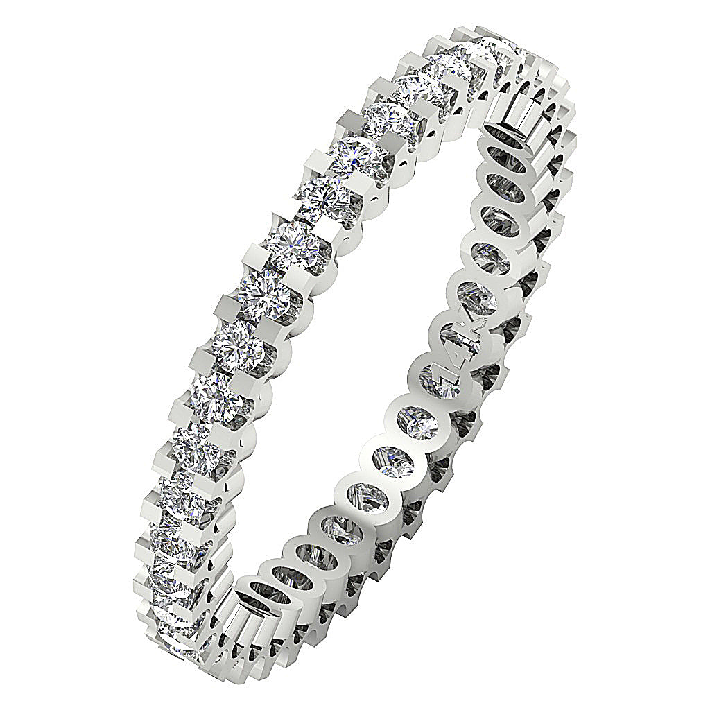 The Yahir Classsic Eternity Wedding Ring Natural Diamond Prong Set 14K Gold