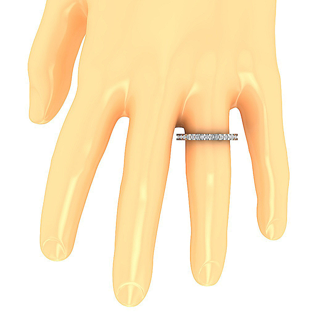 The Yahir Classsic Eternity Wedding Ring Natural Diamond Prong Set 14K Gold