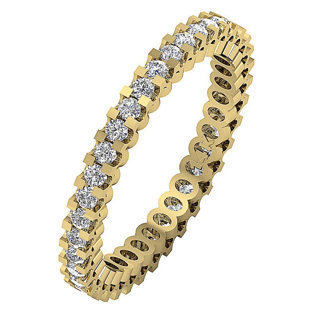 The Yahir Classsic Eternity Wedding Ring Natural Diamond Prong Set 14K Gold