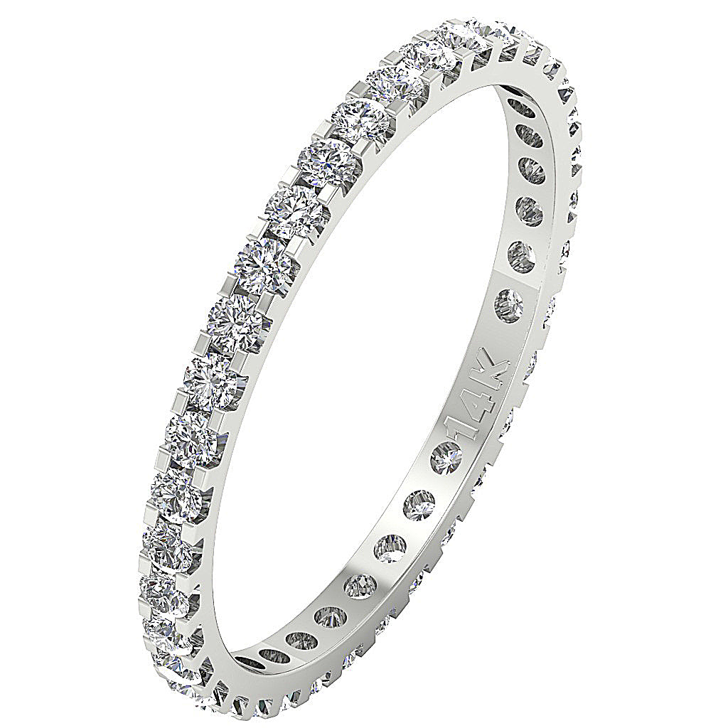 The Rohan Excellent Eternity Wedding Ring 14K Solid Gold Natural Diamond 2.50 mm