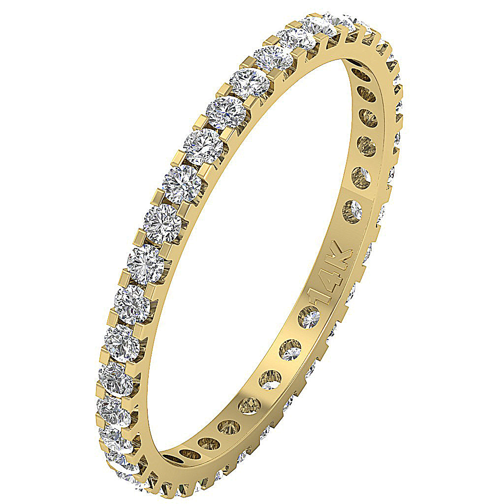 The Rohan Excellent Eternity Wedding Ring 14K Solid Gold Natural Diamond 2.50 mm