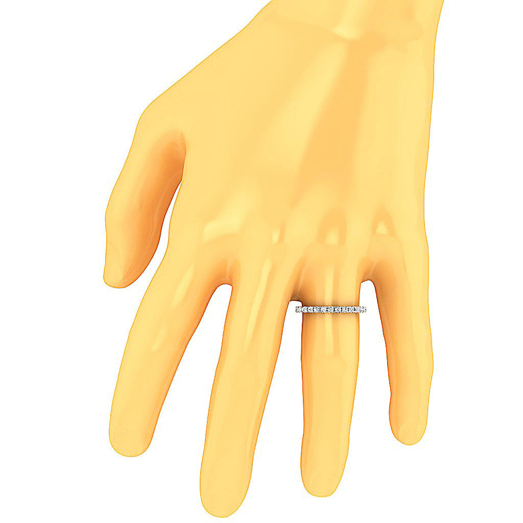 The Cayden Prong Set Round Cut Diamond Eternity Wedding Ring Gold Band For Her