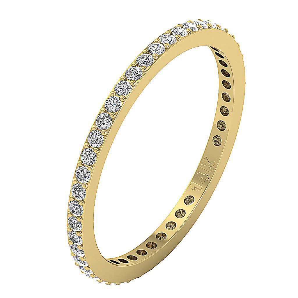 The Finley Stackable Eternity Anniversary Round Diamond Gold Ring Band